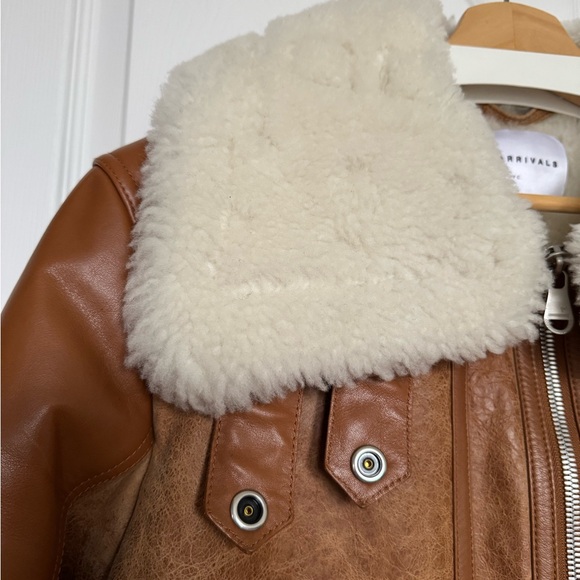 The Arrivals Moya Alpine Leather Shearling Jacket - Picture 4 of 9